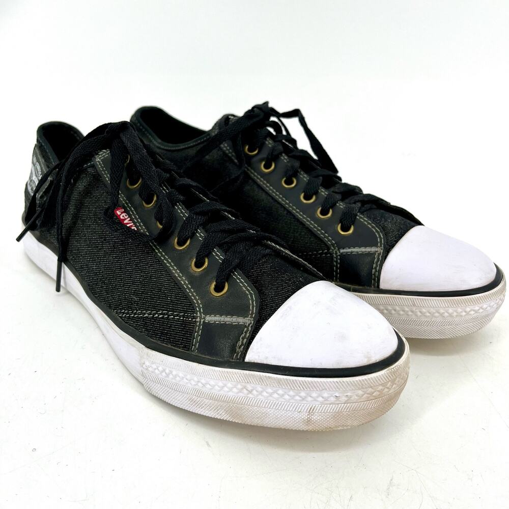 Men's Levi's Stan Buck Canvas Low Top Sneakers Navy Blue Fashion Sneakers (10)